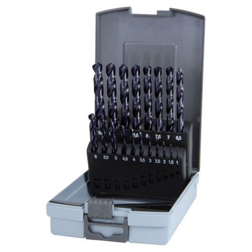 Ruko-215214FRO-Juegos de 19 brocas helicoidales DIN 338 tipo VA HSSE-Co 5