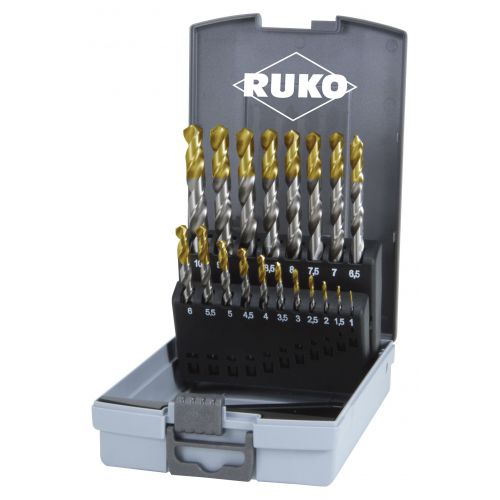 Ruko-2501214TRO-Juego de 19 Brocas HSS-G
